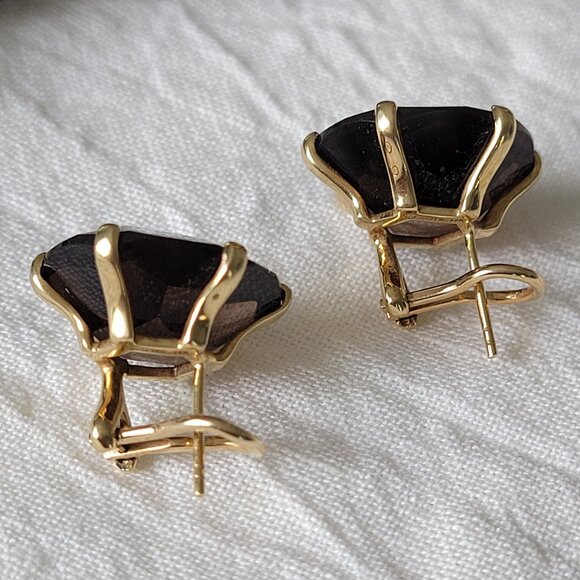 Rare IPPOLITA 18K Yellow Gold Rock Candy Gemma Pierced Earrings ~ Smokey Quartz - Picture 5 of 12